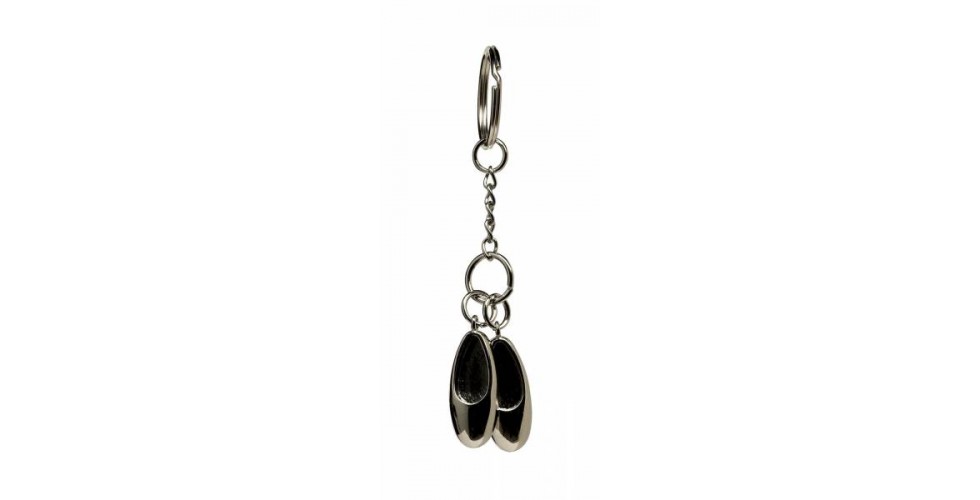 Silver Double Ballet Shoe Keyring